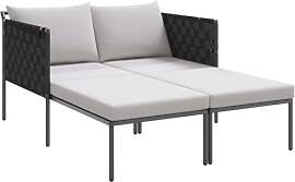 vidaXL Sonnenliege mit Kissen 2-Person Anthrazit