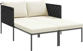 vidaXL Sonnenliege mit Kissen 2-Person Anthrazit