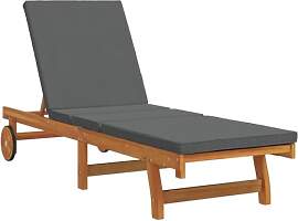 vidaXL Sonnenliege mit Kissen Braun 63 x 199 x