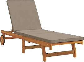 vidaXL Sonnenliege mit Kissen Braun 63 x 199 x