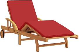 vidaXL Sonnenliege mit Kissen Rot 200 x 67 x 84cm