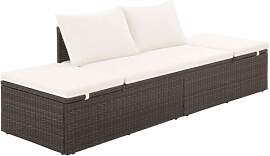 vidaXL Sonnenliege Poly Rattan Braun Gartenliege