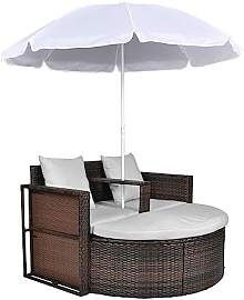 vidaXL Sonnenliege Poly Rattan Sonnenliege