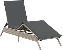 vidaXL Sonnenliegen 2 STK., Sonnenliege mit Tisch