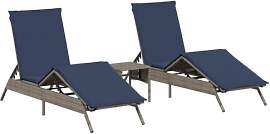 vidaXL Sonnenliegen 2 STK., Sonnenliege mit Tisch
