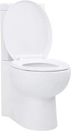 vidaXL Stand Toilette Ecke Bodenstehend Keramik
