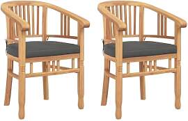 vidaXL Stuhl mit Kissen 2 pcs Braun 63 x 58 x 89