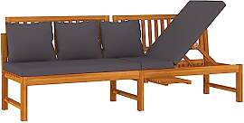 vidaXL Tagesbett mit Grauen Kissen 200x60x75 cm