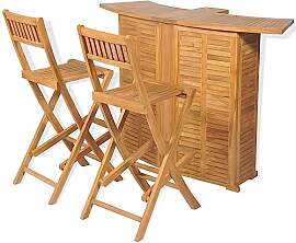 vidaXL Teak Massiv Bistroset 3-TLG. mit