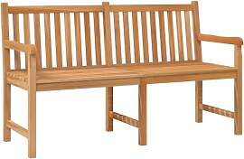 vidaXL Teak Massiv Gartenbank Sitzbank Parkbank
