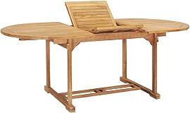 vidaXL Teak Massiv Gartentisch Ausziehtisch