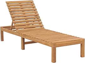 vidaXL Teak Massiv Sonnenliege Gartenliege