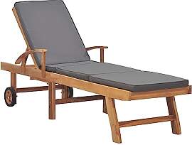 vidaXL Teak Massiv Sonnenliege mit Auflage
