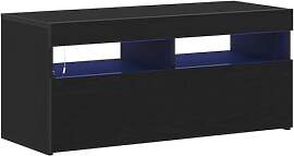 vidaXL TV-Schränk Schwarz Eichen-Optik 90 x 35 x