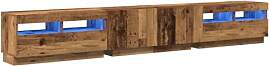 vidaXL TV-Schrank mit LED-Leuchten Altholz-Optik