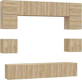 vidaXL TV Schrank Set 8-TLG. Wohnwand Schrankwand