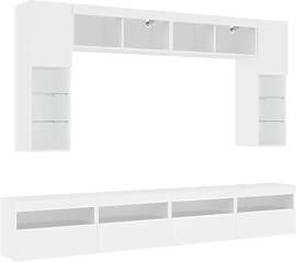 vidaXL TV Wohnwand mit LED-Leuchten 8-TLG.,