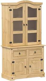 vidaXL Vitrine, Vitrinenschrank mit Glastüren