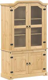 vidaXL Vitrine, Vitrinenschrank mit Glastüren