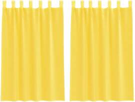 vidaXL Voile Vorhänge mit Schlaufen 2 STK. Gelb
