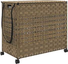 vidaXL Wäschekorb, Wäschesammler mit Rollen