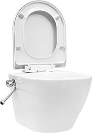 vidaXL Wand WC ohne Spülrand mit Bidet-Funktion