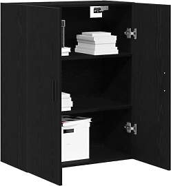 vidaXL Wandmontierter Schrank Schwarz Eichen-Optik 