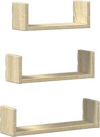 vidaXL Wandregal 3 STK. Wandboard mit Stauraum,