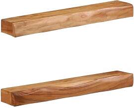vidaXL Wandregale 2 STK. 80x17x8 cm Massivholz