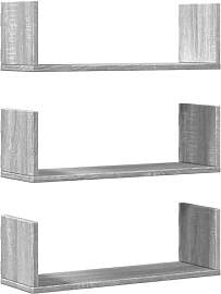 vidaXL Wandregale 3 STK., Wandregal mit Stauraum,