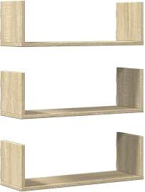 vidaXL Wandregale 3 STK., Wandregal mit Stauraum,