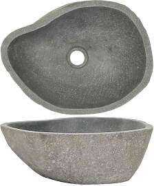 vidaXL Waschbecken Flussstein Naturstein
