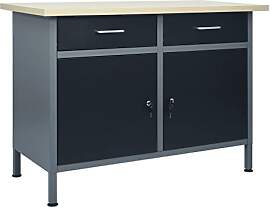 vidaXL Werkbank 2 Schubladen mit Kugellager 2
