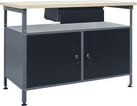 vidaXL Werkbank mit offenem Fach Schublade 2