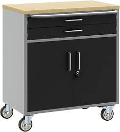 vidaXL Werkbank mit Schubladen Schwarz und Grau 75 