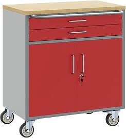 vidaXL Werkbank Rot und Grau 75 x 45 x 85 cm