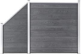 vidaXL WPC Zaun Set 1 Quadrat 1 Schräge
