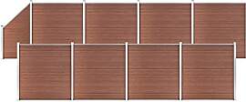 vidaXL WPC Zaun Set 8 Quadrate 1 Schräge