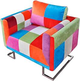 vidaXL Würfel Sessel Patchwork-Design Stoff TV