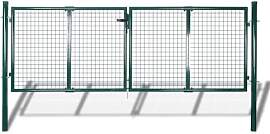 vidaXL Zauntor Stahl 300x100 cm Grün