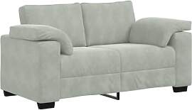 vidaXL Zweisitzer-Sofa Hellgrau 160x77x82 cm Samt, 