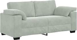 vidaXL Zweisitzer-Sofa Hellgrau 180x77x82 cm Samt, 