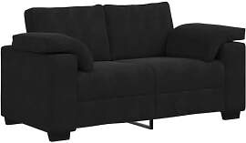 vidaXL Zweisitzer-Sofa Schwarz 160x77x82 cm Samt,