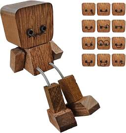 VIDSTW Wackelfigur Auto Schüttelmann Aus Holz