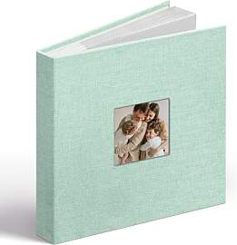 Vienrose Leinen Fotoalbum 6x4 mit Sichtfenster, 48 