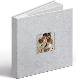 Vienrose Leinen Fotoalbum 6x4 mit Sichtfenster, 48 