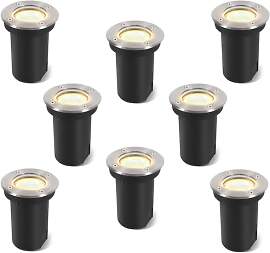 Vigevee 8er set Bodeneinbauleuchte für GU10,