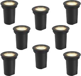 Vigevee 8er set Bodeneinbauleuchte für GU10,
