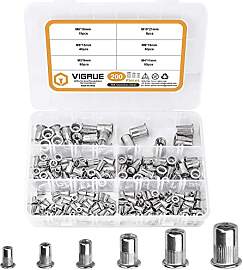 VIGRUE 200Stk Nietmuttern Sortiment M3 M4 M5 M6 M8 
