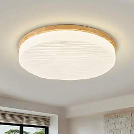 Vikaey 39 cm LED Deckenleuchte Holz, Moderne